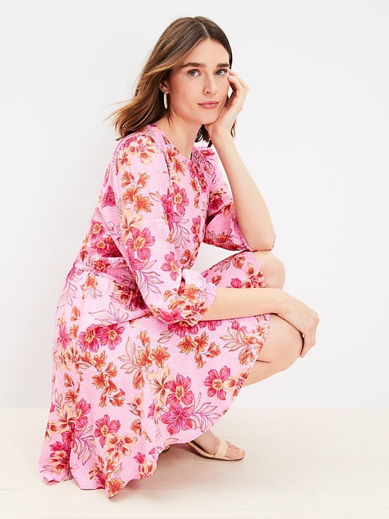 LOFT Other - LOFT Pink Floral Tie-Waist Swim Coverup Dress size small P